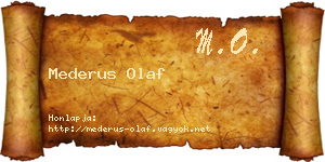 Mederus Olaf névjegykártya